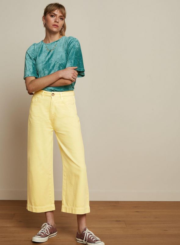 Marcie Cropped Pants in Lemonade Yellow from King Louie