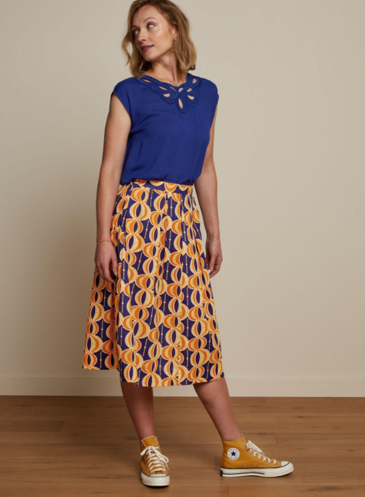 Suzettle Pleat Skirt Bambaataa in Deep Blue from King Louie