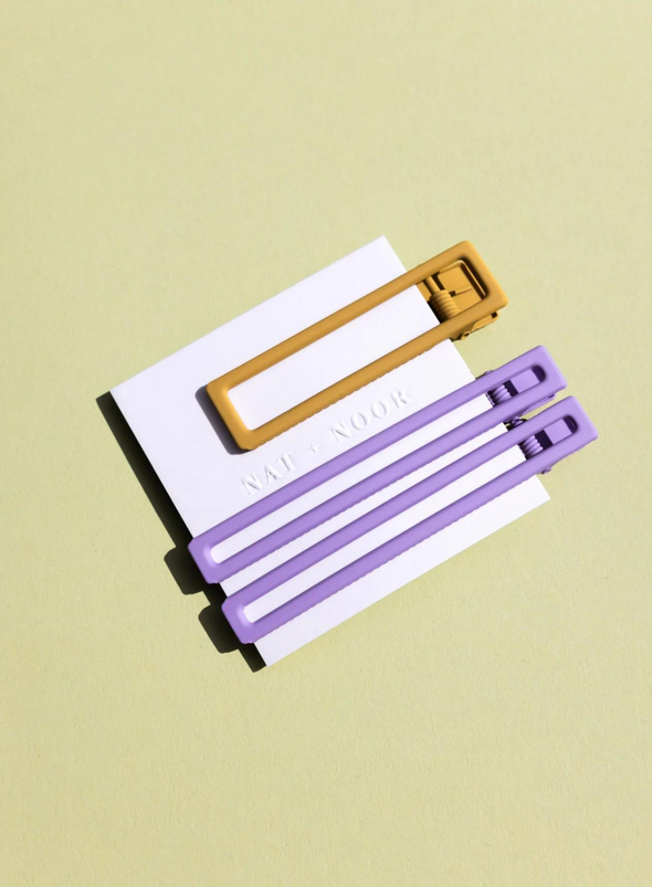 Hair Clip Yarrow In Lilac + Mustard from Nat + Noor