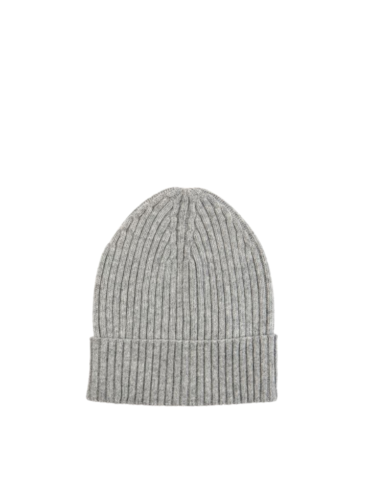 Wool Ribbed Grey Hat from Miss Pom Pom