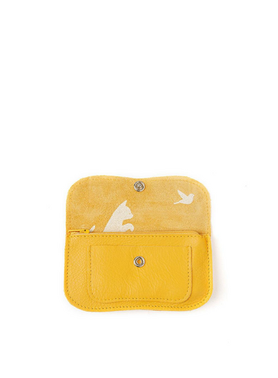 Cat Chase Small Wallet in Yellow from Keecie