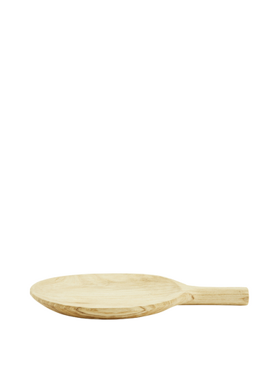 Round Wooden Serving Dish with Handle from Madam Stoltz