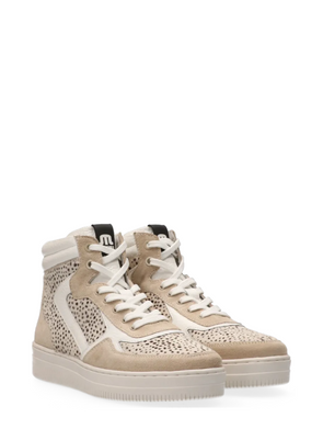 Mona Suede Hairon Trainers in Off White Pixel from Maruti