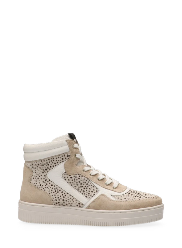 Mona Suede Hairon Trainers in Off White Pixel from Maruti