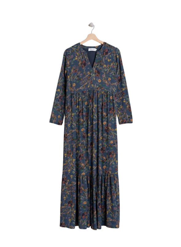 Jane Floral Dress in Navy Blue from Indi & Cold