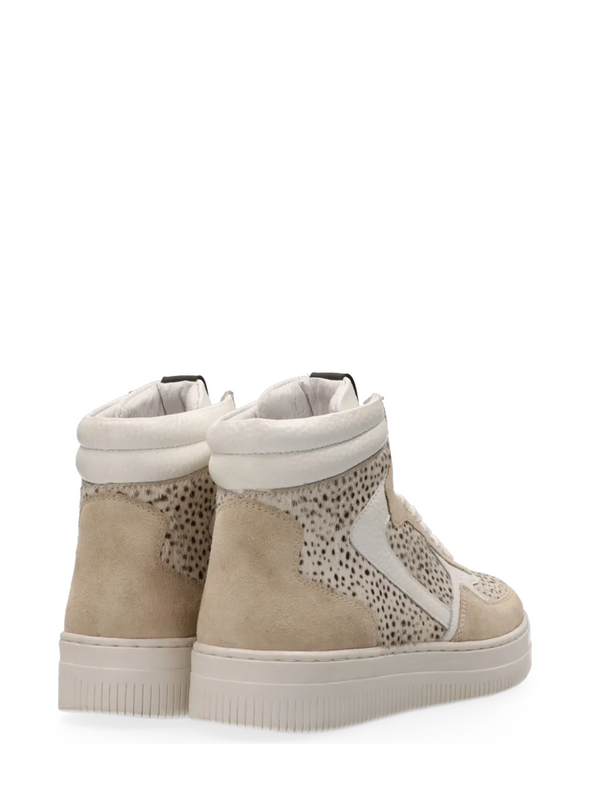 Mona Suede Hairon Trainers in Off White Pixel from Maruti