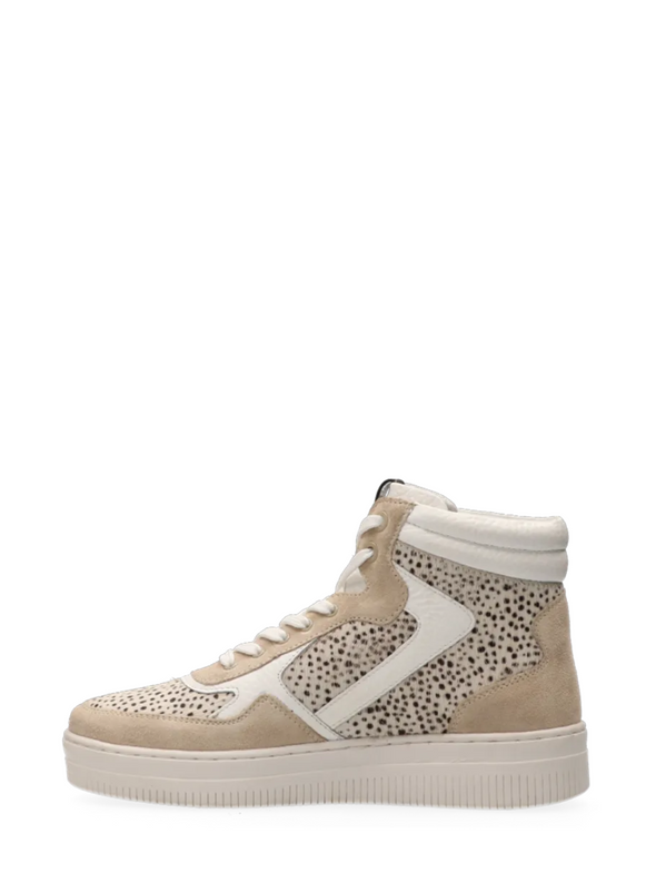 Mona Suede Hairon Trainers in Off White Pixel from Maruti