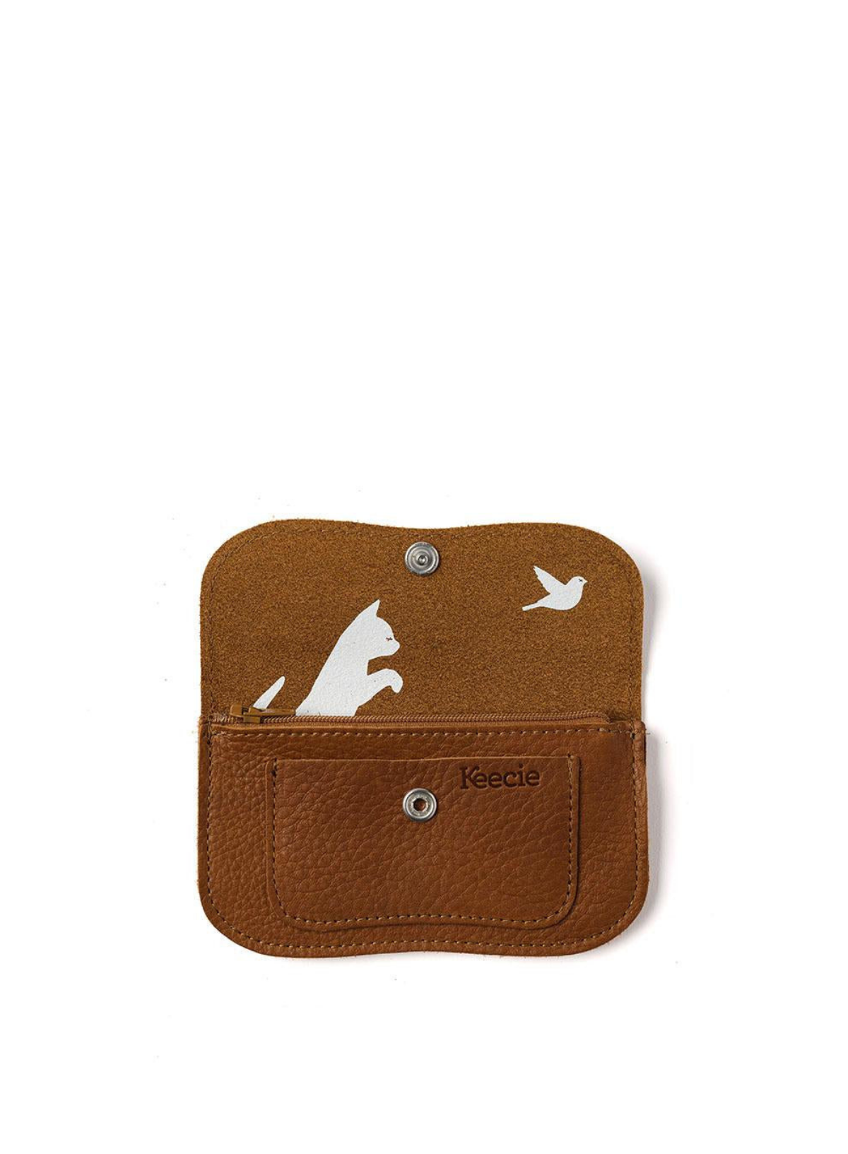 Cat Chase Small Wallet in Cognac Used Look from Keecie