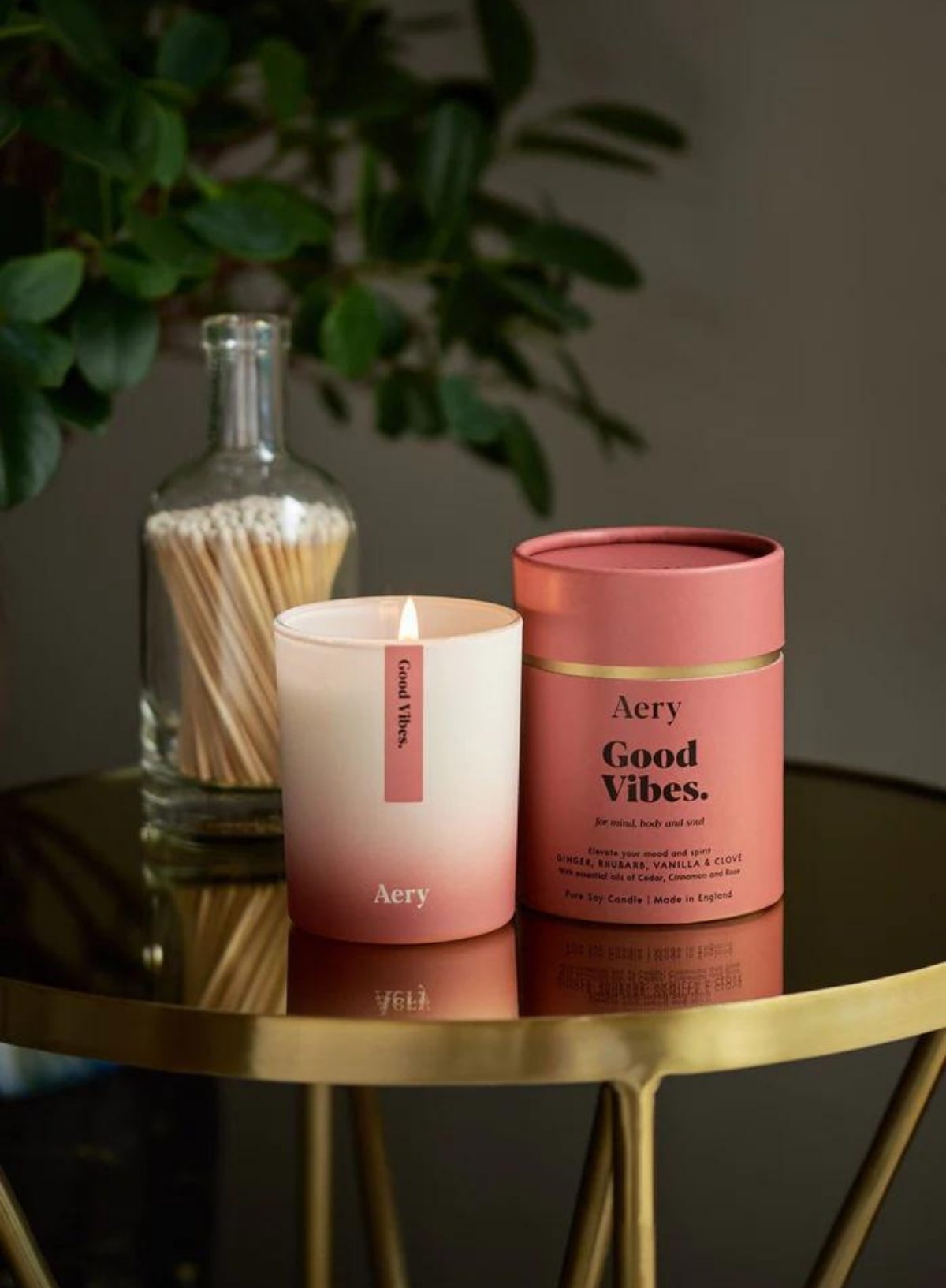 Good Vibes Scented Candle - Ginger Rhubarb & Vanilla from Aery Living