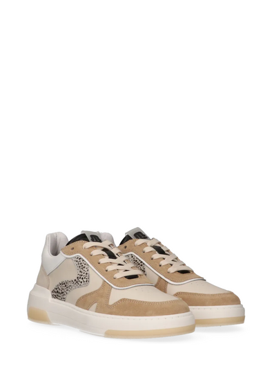 Jolie Leather Trainers in Beige/Black Pixel from Maruti