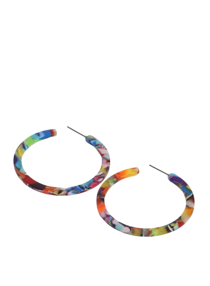 Sophia Hoops Resin in Red Orange & Lilac from Big Metal