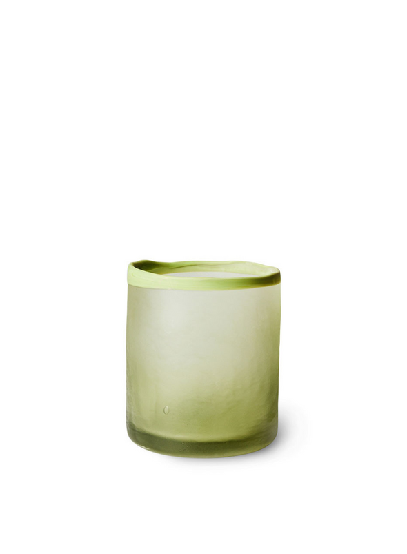 Glass Tea Light Holder in Olive from HK Living