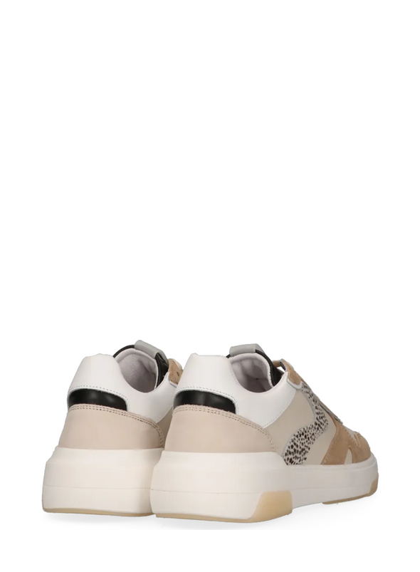 Jolie Leather Trainers in Beige/Black Pixel from Maruti