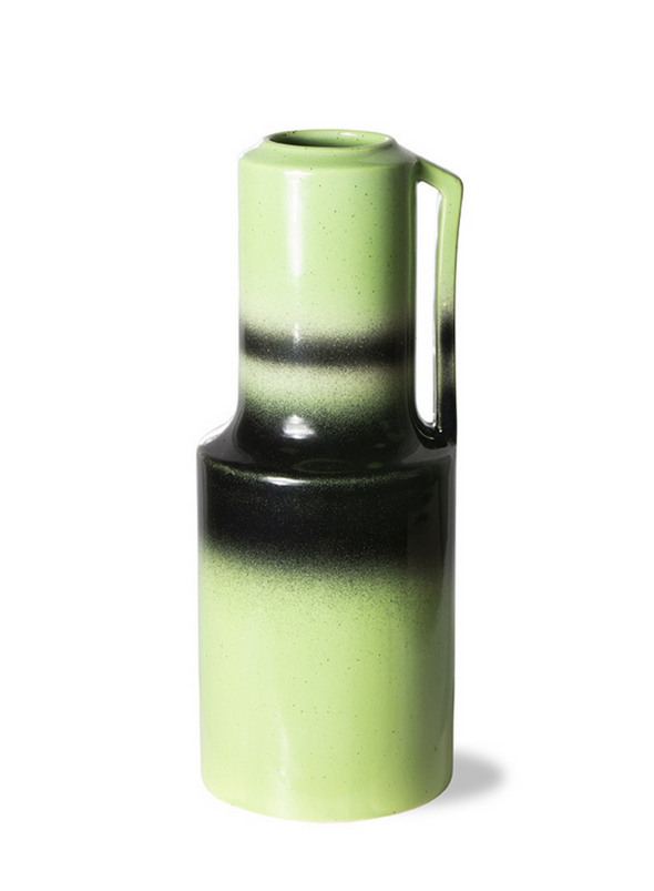 The Emeralds: Green Ceramic Vase with Handle from HK Living