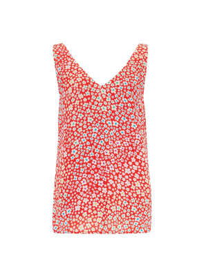 Romy Vest top in Red Rainbow Daisies from Sugarhill