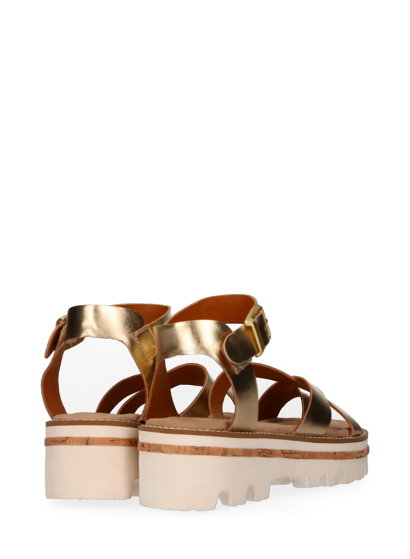 Kiki Leather Sandals in Gold from Maruti