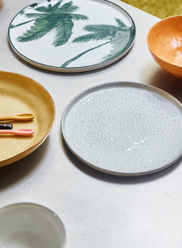 Bold & Basic Ceramics: Pasta Plate in Yellow/Brown from HK Living