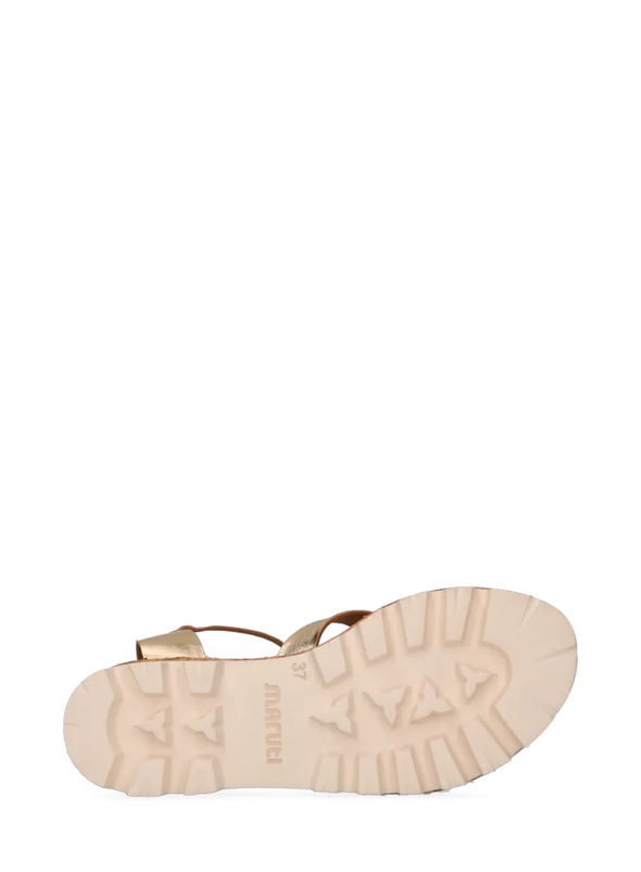 Kiki Leather Sandals in Gold from Maruti