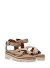 Kiki Hairon Leather Sandals in Pixel Off White Black from Maruti