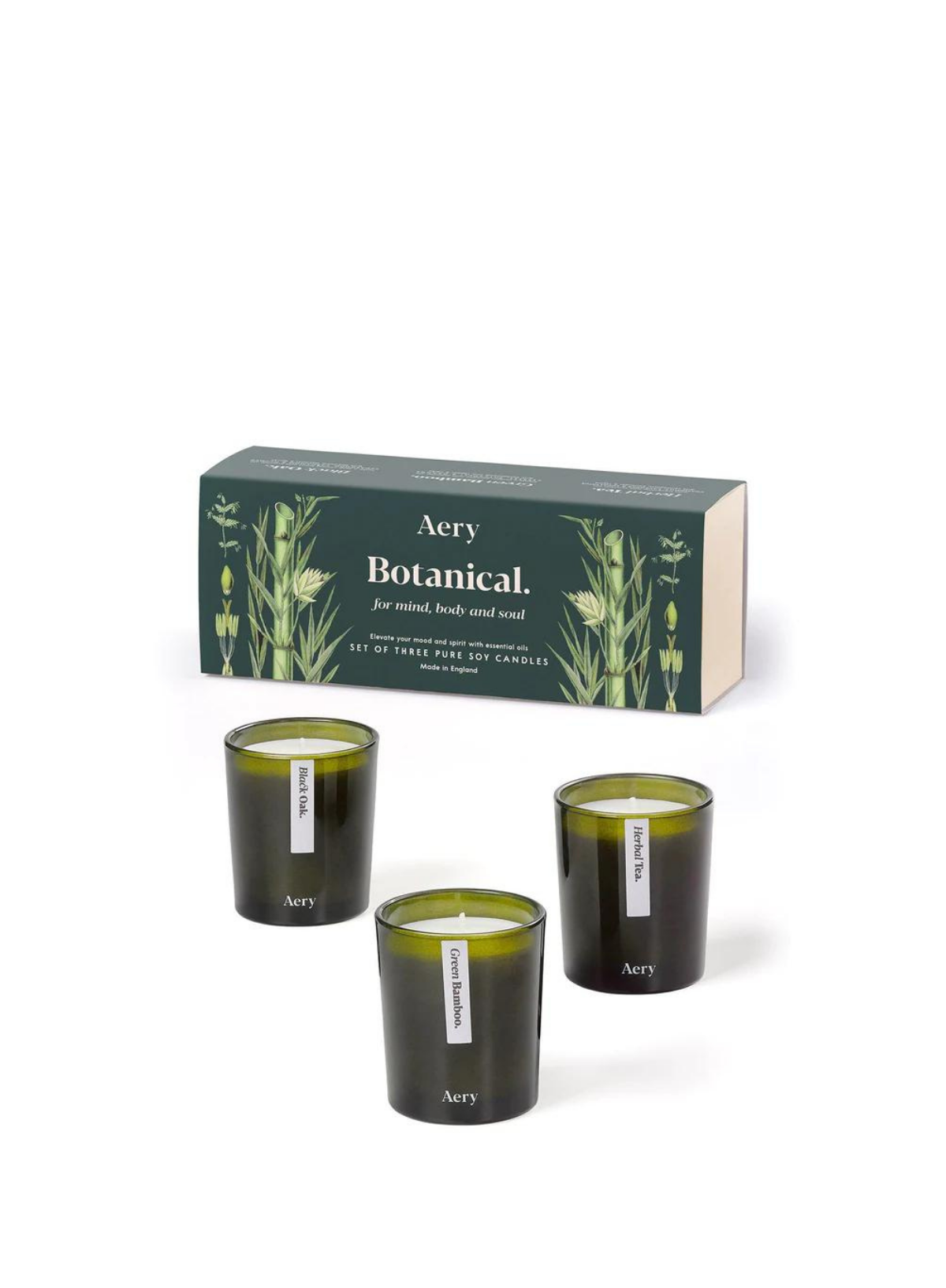Aery Living Botanical Green Gift Set of 3 Votive Candles