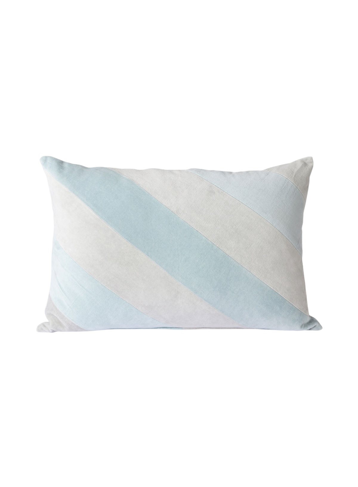 Striped Velvet Cushion Ice Blue from HK Living