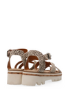 Kiki Hairon Leather Sandals in Pixel Off White Black from Maruti