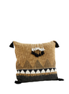 Native Printed Cushion With Tassels Tapernade & Black from Madam Stoltz
