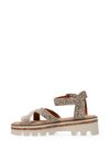 Kiki Hairon Leather Sandals in Pixel Off White Black from Maruti