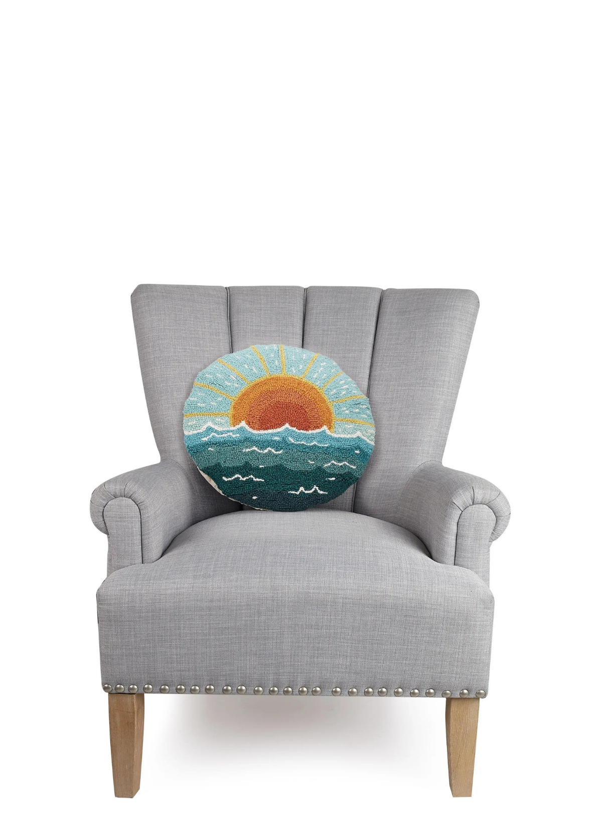 Circular Sun Seascape Hook Cushion from Peking Handicraft