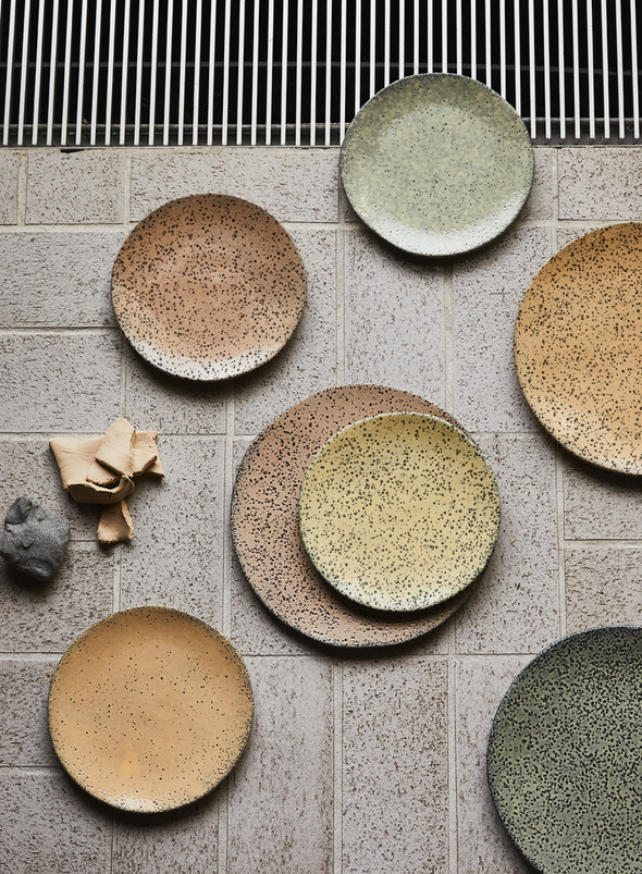 Gradient Ceramics Dessert Plate in Taupe from HK Living