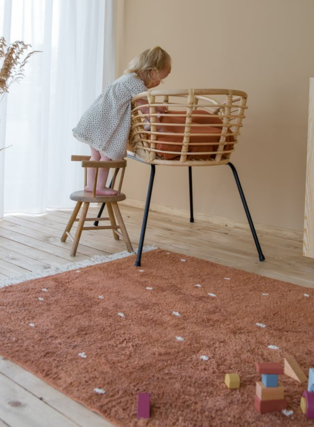 Rug Dot Pure Rust 170x120cm from Little Dutch