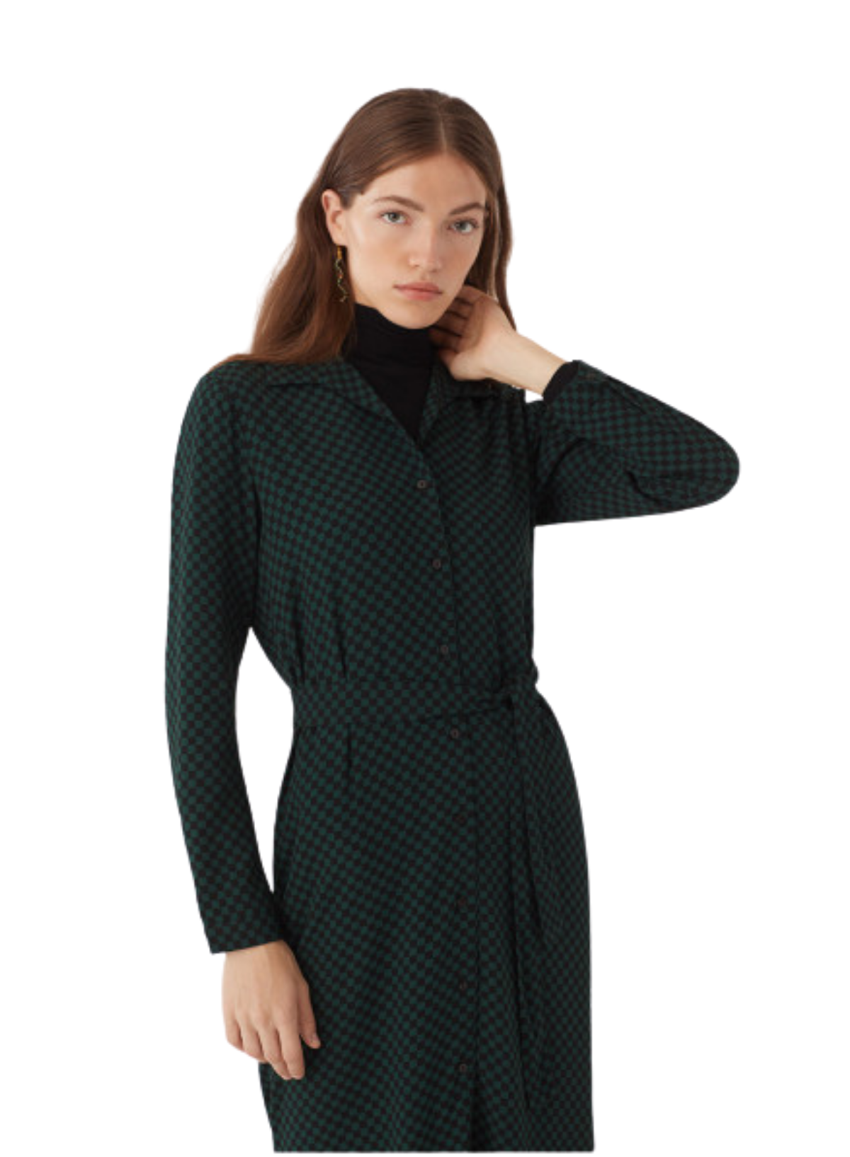 Checkerboard Print Long Dress from Nice Things