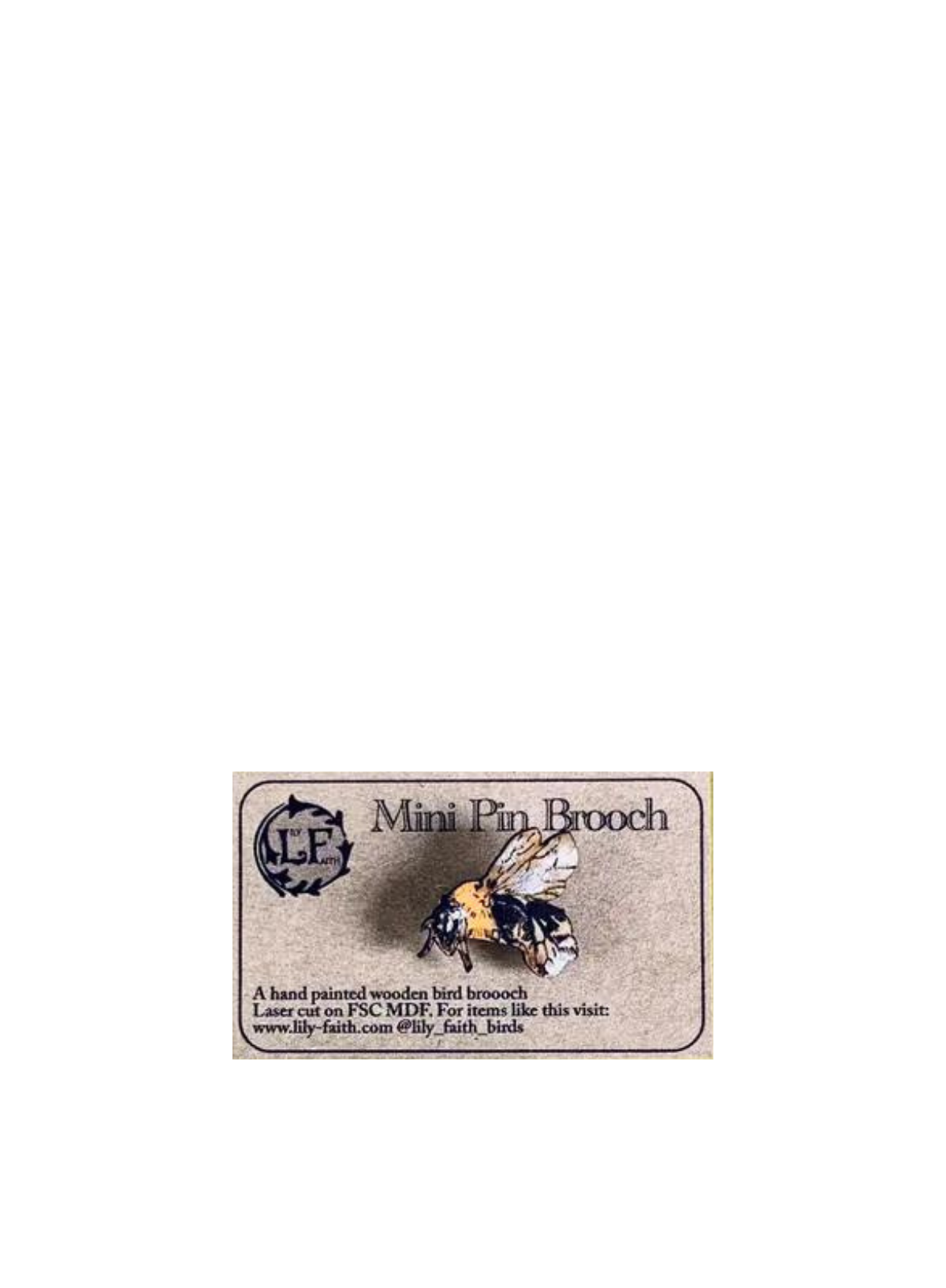 Bee Mini Pin from Lily Faith