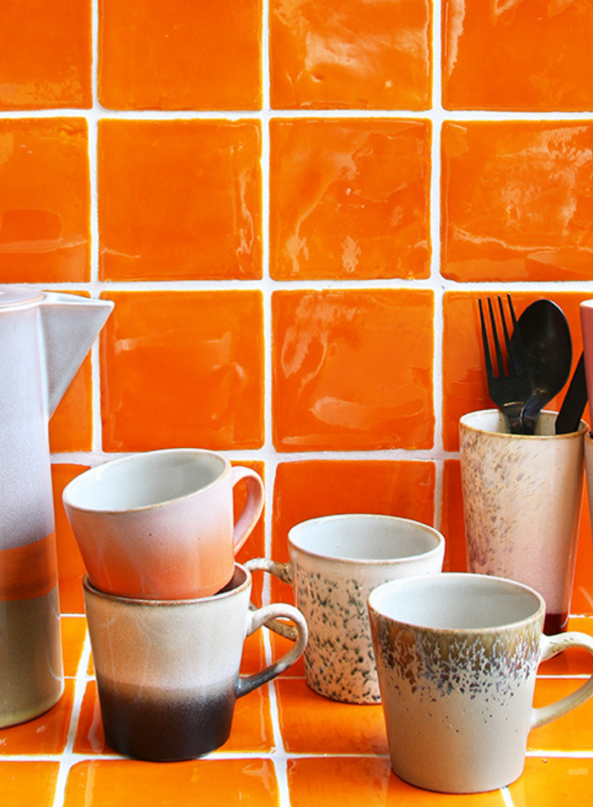 Ceramic 70's Americano Mug in Sunset from HK Living