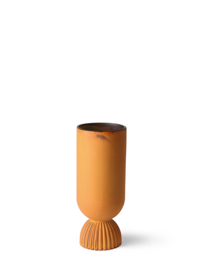 Ceramic Rustic Flower Vase with Ribbed Base from HK Living