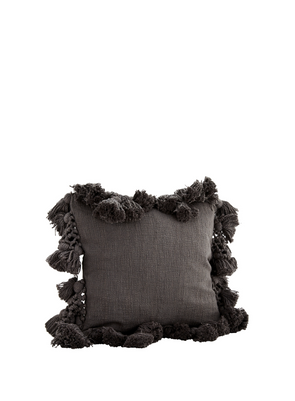 Dark Grey Cushion with Tassel from Madam Stoltz