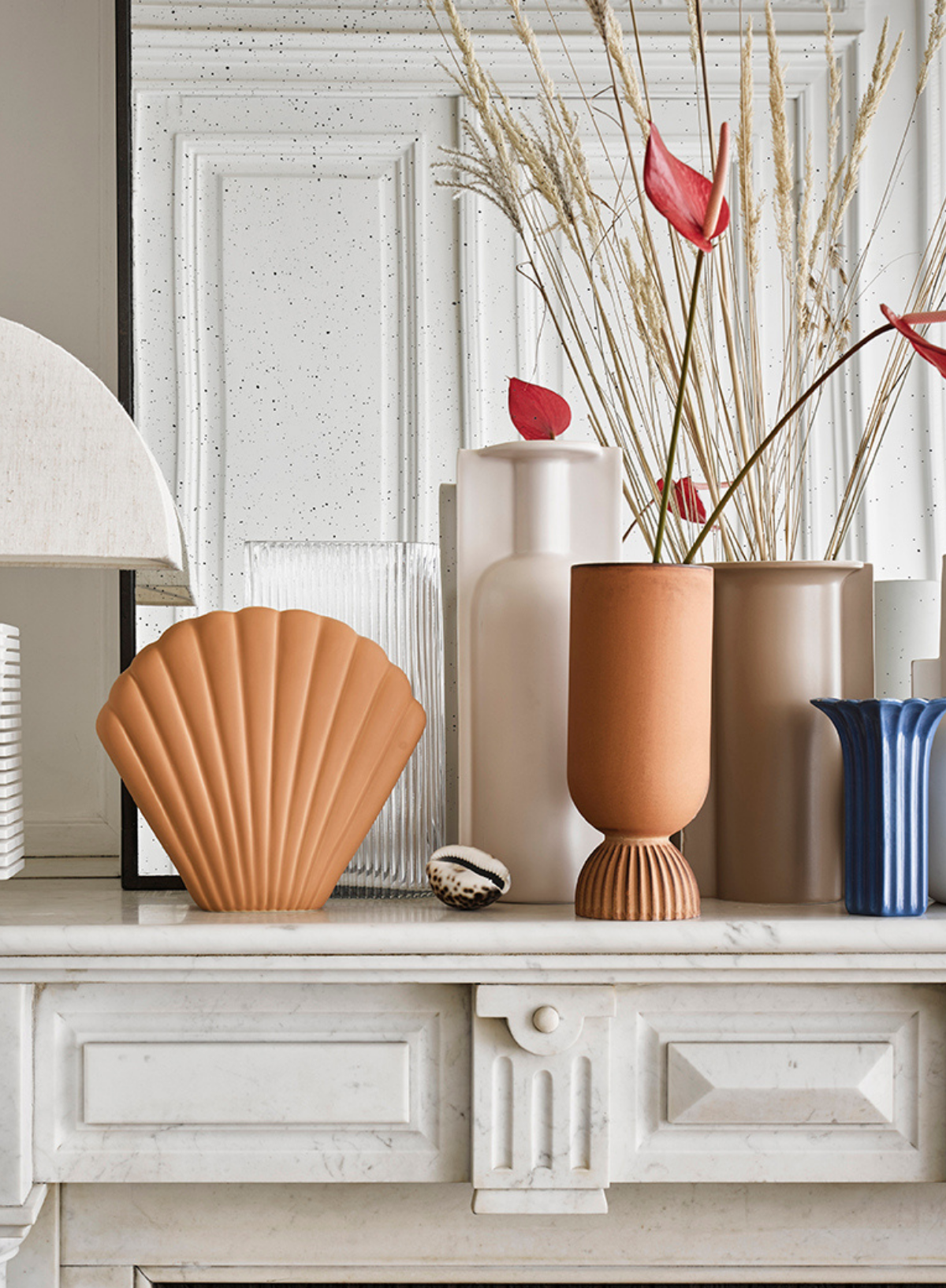 Large Ceramic Terra Shell Vase from HK Living