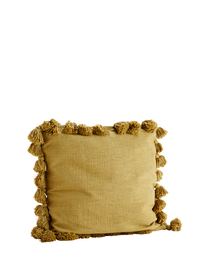 Mustard Cushion Cover with Tassel 65x65cm from Madam Stoltz