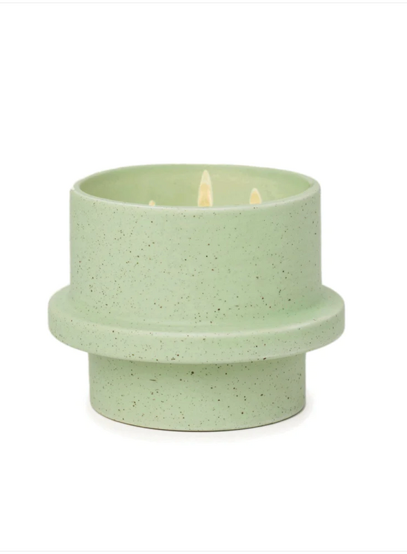Folia Matte Speckled Ceramic Candle in Bamboo & Green Tea from Paddywax