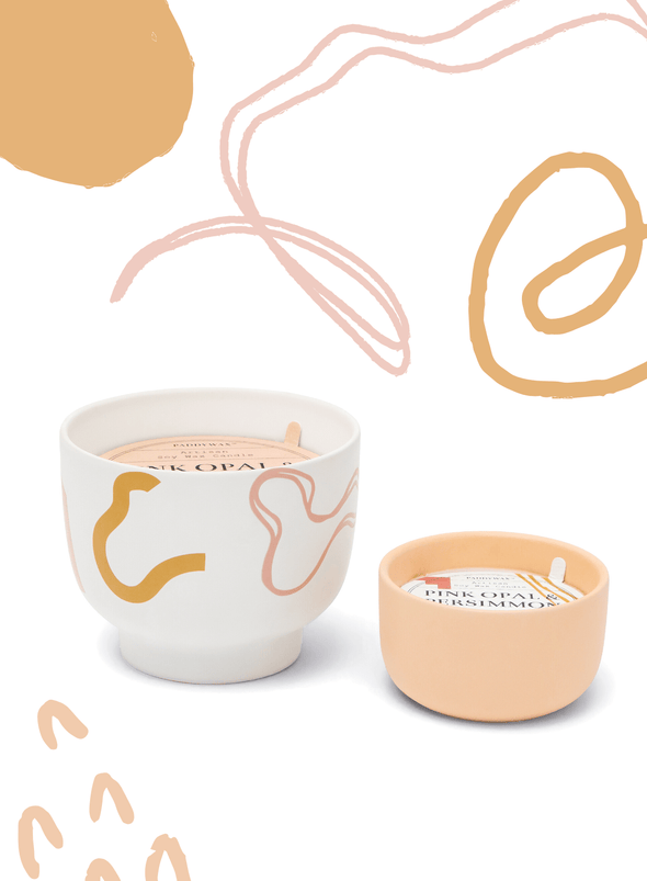 Wabi Sabi Pink Opal & Persimmon Candle from Paddywax