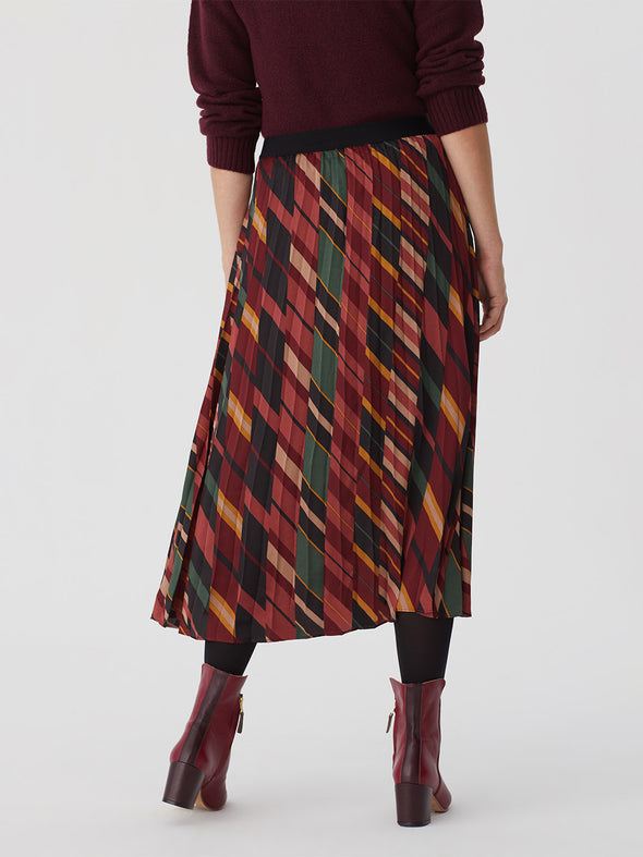 Mixed Stripe Print Pleated Skirt from Nice Things
